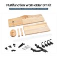 thumbnail image 2 of Colgador Guitto GGS-09 Colgador de guitarra de pared multifunción Kit de bricolaje Estante de suspensión montado en la pared de madera con 4 ganchos Soporte de púas Tornillo fijo para guitarras eléctr Guitto Colgador, 2 of 6