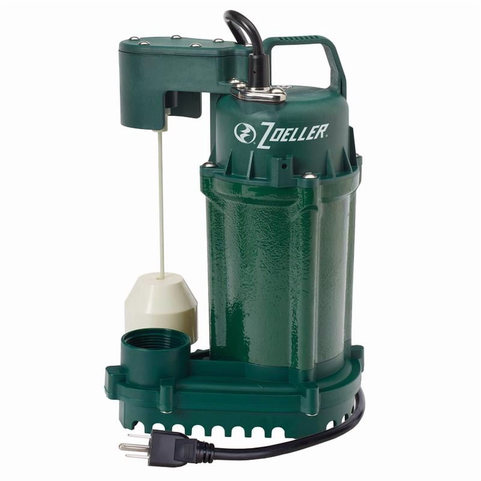 Zoeller 1/2 HP 115V Cast Iron Submersible Sump Pump, 60 GPM 1075-0001