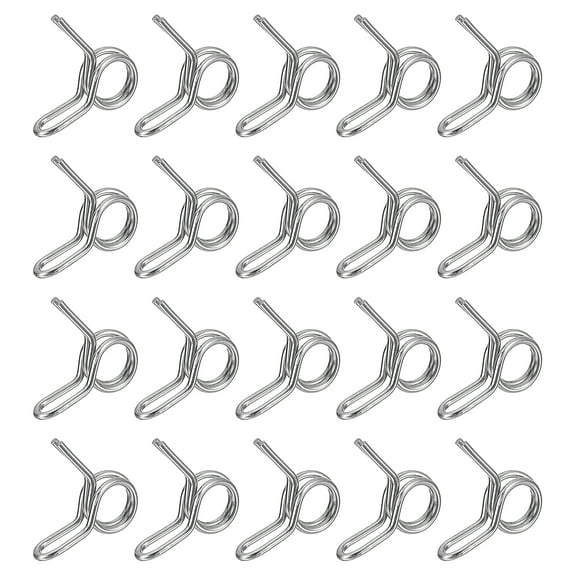 Uxcell 20Pack 0.18-0.2 Inch Double Wire Spring Hose Clamp, Adjustable Spring Clips