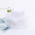 thumbnail image 3 of Women Derby Hats Church Dress Floral Tea Party Fascinators Bridal Organza Wedding Hat, 3 of 8