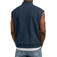 thumbnail image 4 of GrmtClth Men's Waffle Knit Sleeveless Vest 2026 Quarter Zip Lightweight Casual Workout Tank Tops Soft Breathable Athletic Tops for Gym Street Style Shirts Royal Blue L, 4 of 4