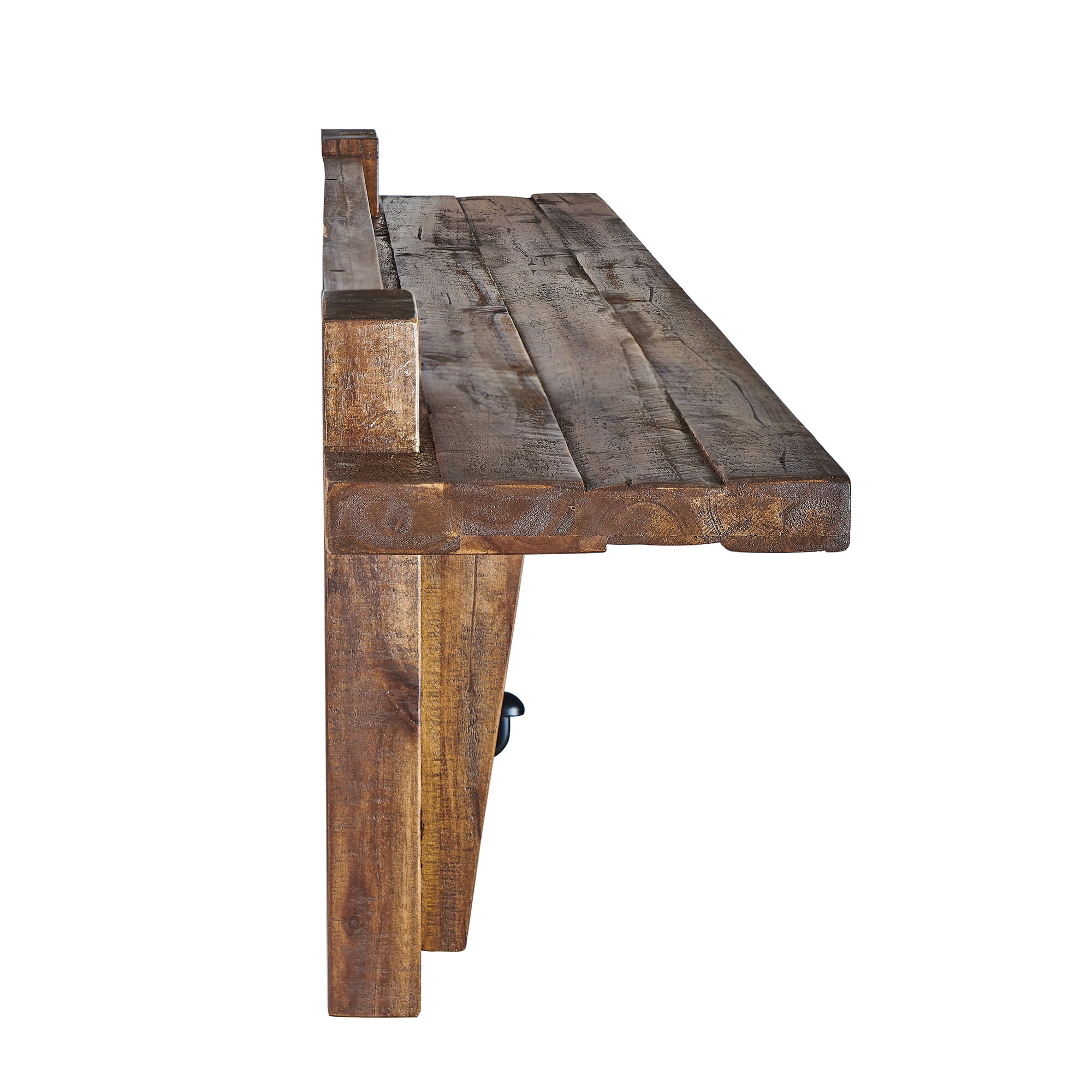 Alaterre Furniture Durango 60" Industrial Acacia Wood Coat Hook Shelf and Bench Set
