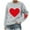 Gray, variant on KIHOUT Women's Valentine's Day Red Heart Sweatshirt - Black Crew Neck Long Sleeve with Heart Elbow Detail for Casual Holiday Outfits