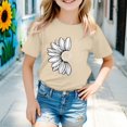 thumbnail image 2 of XQYLOS Girls Vintage Sunflower Shirt Retro Botanical Design Loose Fit Cotton Tee for Teens 2-13Y Summer Beach Park Playdate Outfit Crew Neck Everyday Comfort Wear, 2 of 4