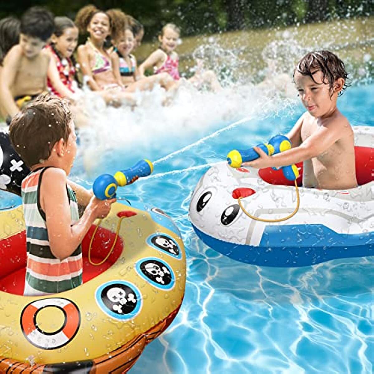 Gun Pool Float Bath Toy Pool Floaties For Kids With Water Gun, Inflatable Swimming ...