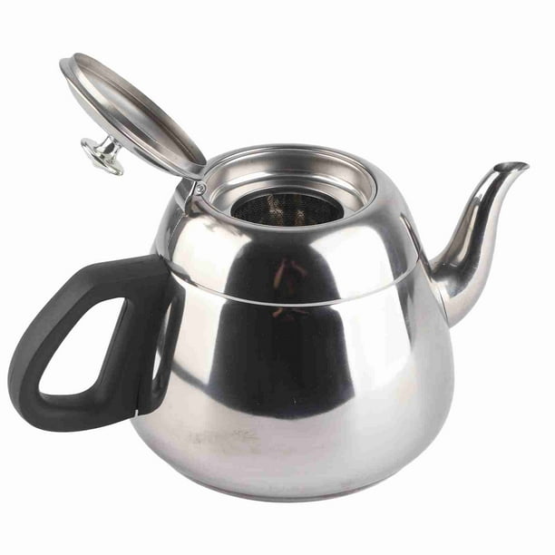 Tetera superior de acero para estufa inoxidable, cafetera, tetera, hervidor de agua caliente con filtro, Duradero, fácil de limpiar, ergonímico para cocina casera