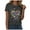 Grey, variant on GEWSEY Casual V-Neck Graphic Tees for Women Summer Cute Short Sleeve Holiday Family Match T-Shirt Tops (Grey, 3XL)