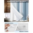 thumbnail image 3 of No Hook Cloth Fabric Shower Curtain with Snap in Liner, Blue Ombre Stripe Waterproof Shower Curtains Set with See Through Top Window, Farmhouse Simple Striped Bath Curtains Shower 72"x78", 3 of 6
