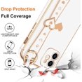 thumbnail image 4 of for iPhone 12 Case Cute Love-Heart Plating Wristband Phone Cover for Women Girls Bling Soft Silicone Camera Lens Protection Bumper Shockproof Wrist Phone Case for iPhone 12 (6.1'') - White, 4 of 14