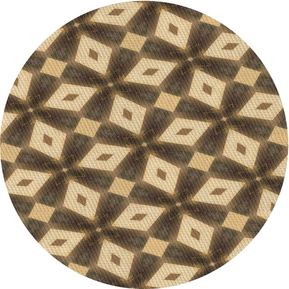 Ahgly Company Machine Washable Indoor Round Transitional Metallic Gold Area Rugs, 3' Round