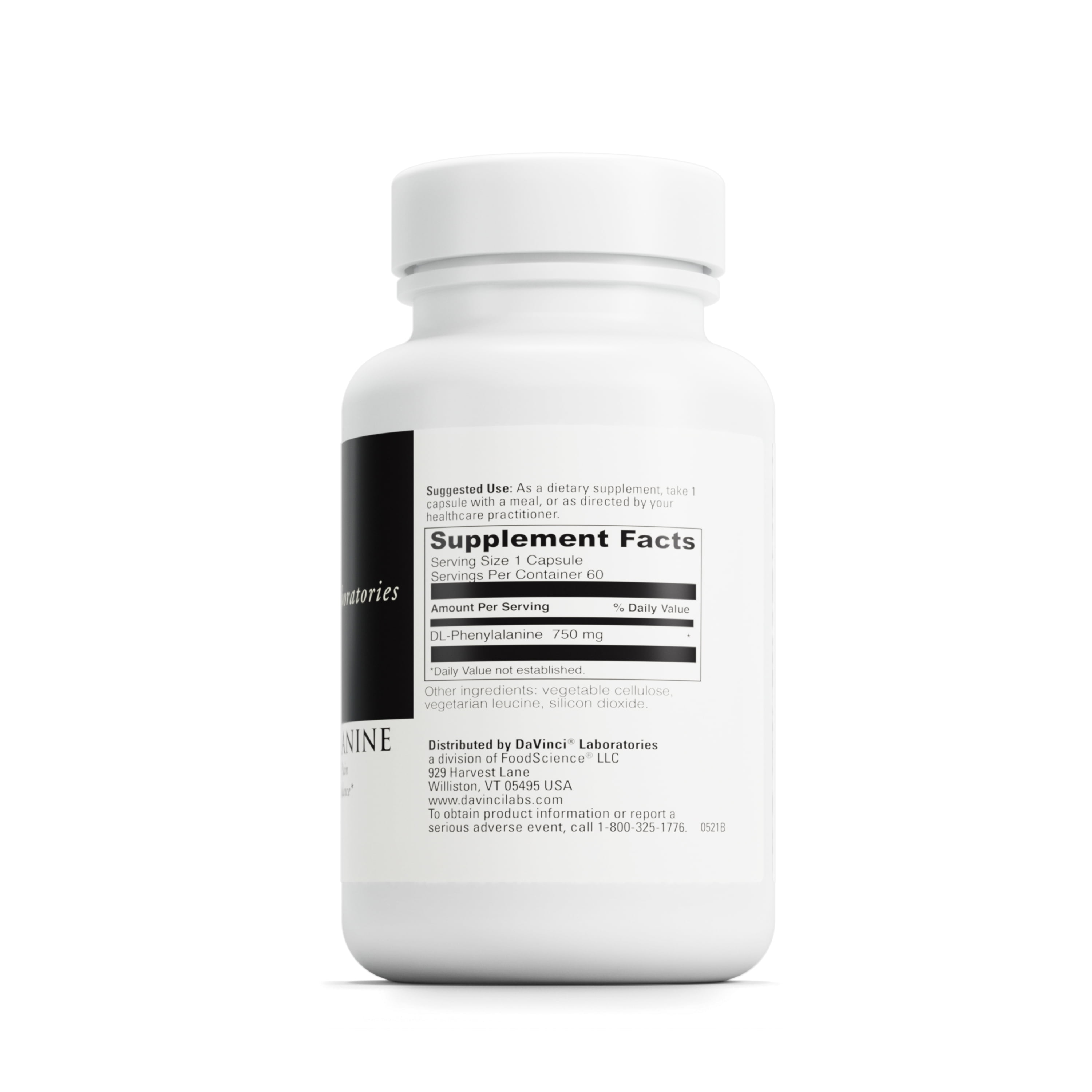 DaVinci Labs DL-Phenylalanine - Amino Acid Dietary Supplement to Support  Comfort, Balance and Discomfort* - With 750mg DL Phenylalanine per Serving  - Gluten-Free - 60 Vegetarian Capsules - Walmart.com