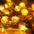 thumbnail image 3 of Thanksgiving Halloween Decorations Battery Powered String Lights - Pumpkin Acorn Fall Leaves Remote Control Fairy Lights, Orange Autumn Harvest Indoor Outdoor Garland Party Decor, 3 of 3
