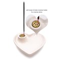 thumbnail image 2 of White Ceramic Heart-Shaped Incense Burner Holder for Palo Santo Stick, White Sage, Joss Sticks, Cone Incense, Candlesticks, 2 of 8