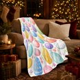 thumbnail image 3 of Colorful Easter Egg Floral Pattern, Festive Holiday Scene, Warm Flannel Blanket for Living Room and Reading Nook with Detailed Artwork, Art Lovers Easter Gift, Festive Home Decor, 3 of 9