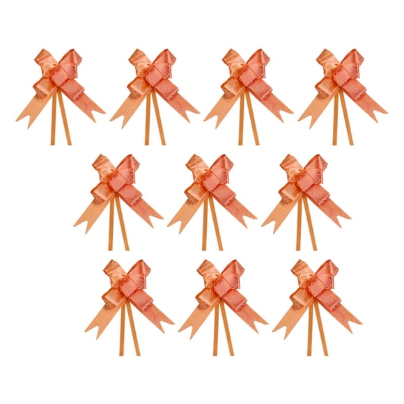 Naiovety 10 piezas Bow Pull Decor Arts Multi-colores Exquisito embalaje festivo Plástico ligero Tirado a mano Flor Navidad Kits de decoración para fiestas Rosa roja