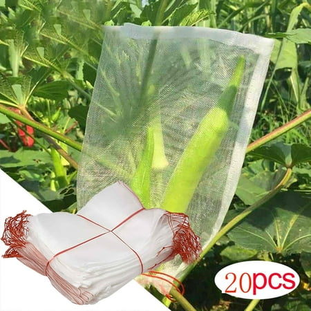 

Yuseik Clearance Nylon Mesh Bag Fruit Insect Proof Bag 20Pc 40 Mesh 25*15 Netting Bags Nylon Net Barrier Bag with Drawstring for Protecting Plant Reusable Mesh bag (20x Nylon Mesh Bags)