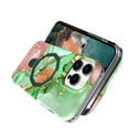 thumbnail image 5 of Allytechgroup Ultra Slim Case for iPhone 15 Pro Max wth Fashion Marble Pattern, Foldable Ring Kickstand Magnetic Cover Support Wireless Charging Full Body Protection Shockproof Case - Green, 5 of 6