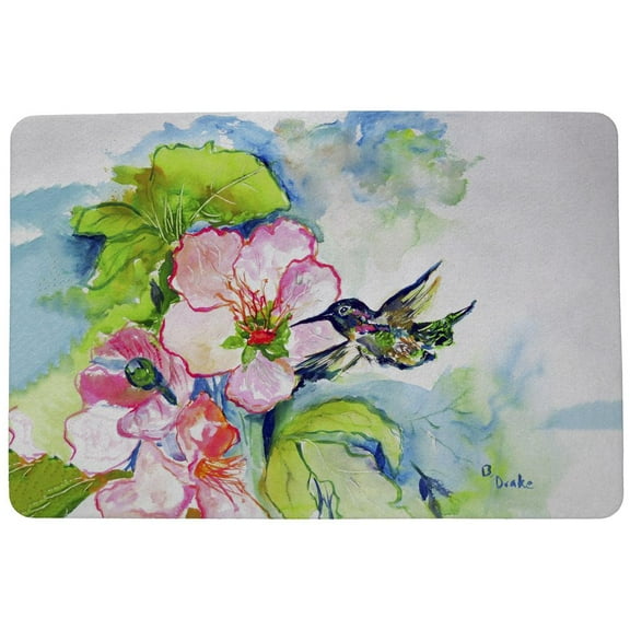 Betsy Drake  Hummingbird and Hibiscus Door Mat (18-inch x 26-inch)
