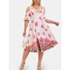 thumbnail image 1 of Vestido Talla Extra Floral Hombros Descubiertos Manga Campana Rosegal  Vestidos Estampados Tallas Grandes, 1 of 5