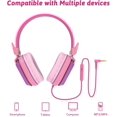 thumbnail image 7 of Kids Headphones, Riwbox CS6 Lightweight Foldable Stereo Headphones Over Ear Corded Headset Sharing Function with Mic and Volume Control Compatible for iPad/iPhone/PC/Kindle/Tablet (Purple&Pink), 7 of 7