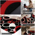 thumbnail image 4 of Runner Rug 1.64'x5.25', Red Black Non Slip Backing Floor Mats Soft Area Rugs, Absorbent Muddy Dirt Trapping Carpet for Entryway Hallway Kitchen Bedroom Abstract Modern Geometric White Grey Circle, 4 of 9