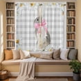 thumbnail image 2 of Blue Easter Bunny Kitchen Curtains 63 Inch Length, Spring Daisy Modern Gray Buffalo Plaid Tiers Curtains for Living Room Berdoom Bathroom, Light Filtering Drapes Window Treatment 2 Panels 42"Wx63"L, 2 of 8