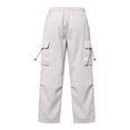 thumbnail image 5 of Rhuody Pants For Womens Wide Leg Loose Fit Elastic Waist Solid Color Trousers With Pocket Fashion Wear 2Xl Grey, 5 of 6