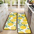 thumbnail image 4 of Kitchen Rugs Sets Of 2,Yellow Lemon Fruit Slices White Pattern Anti Fatigue Kitchen Mat Rugs Non Slip Washable,Decorative Kitchen Floor Mats for Kitchen,Sink,Laundry,17"x47"+17"x47", 4 of 5