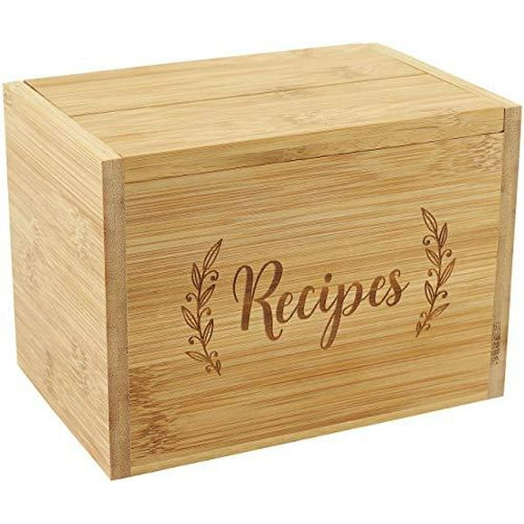 Bamboo Recipe Box Set (includes 50 recipe cards and 24 dividers)