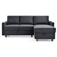 thumbnail image 3 of Glory Furniture Monica Velvet Sectional with Storage in Black, 3 of 8
