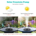 thumbnail image 3 of Mademax Solar Bird Bath Fountain Pump, 6 Nozzles, 1W, Free Standing, Outdoor, 3 of 7