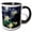 Black/White, variant on 3drose, Usa, California, Sierra Nevada Mountains. Columbine Wildflowers., 11oz Two-tone Black Mug