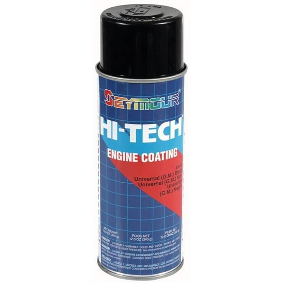 Seymour of Sycamore  16 oz Hi-Tech Engine Spray Paint, Universal Black - Pack of 6