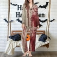 thumbnail image 5 of Lopecy-Sta Two Piece Lounge Sets for Women Casual Long-Sleeved Button Up Pajama Sets Loungewear Halloween Nightwear for Party Wear, 5 of 6