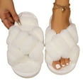 thumbnail image 2 of Zapatillas peludas populares para mujer en otoño e invierno, zapatillas antideslizantes de algodón posparto con suela gruesa para decoración del hogar, 2 of 5