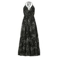 thumbnail image 4 of Lenago Robe Sans Manches Grande Taille pour Femmes Imprimé Géométrique Rayé Bretelles Col en V Jupe Longue Sans Manches Robes d'Été Plage en Liquidation, 4 of 8