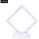 thumbnail image 3 of 4 Pcs 3D Floating Display Case, 4.33 x 4.33 Inch Floating Frame Display Holder Stand, Transparent PE Jewelry Storage Box, White, 3 of 5