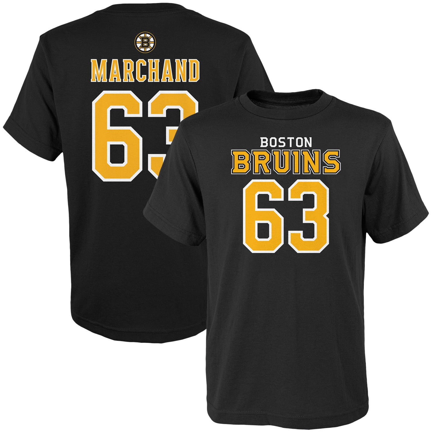 Youth Brad Marchand Black Boston Bruins Name & Number TShirt  Walmart.com
