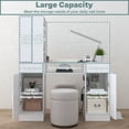 thumbnail image 4 of NAIYUFA 47 in Manicure Table with Glass Top, Power Outlets, Storage Cabinets and Wrist Rest, White, 4 of 12