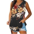 thumbnail image 2 of Puntoco Tops de cuello cuadrado, camisetas sin mangas para mujer, camisetas básicas informales holgadas con cuello en V para verano, 2 of 5