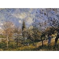 thumbnail image 2 of Sisley, Alfred 24x19 Black Ornate Wood Framed with Double Matting Museum Art Print Titled - Orchard In The Spring, 2 of 4