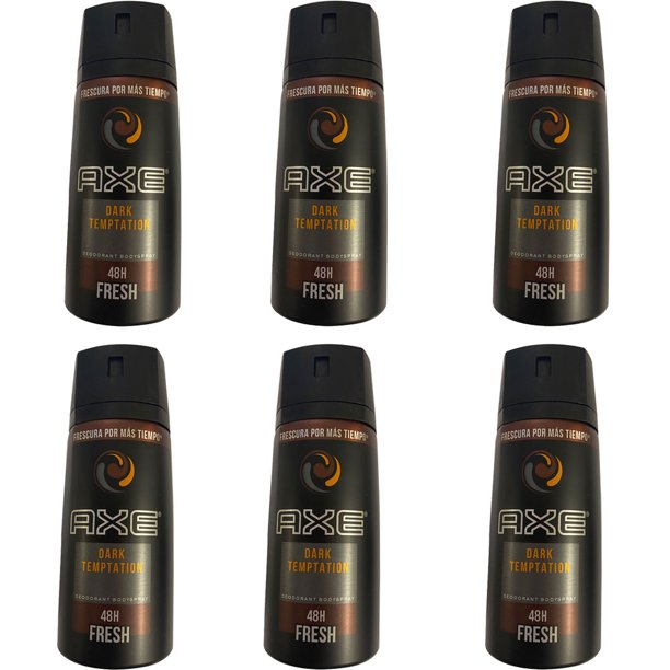 Pack of (6) Axe Deodorant Body Spray, Dark Temptation, 150ml