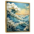 thumbnail image 2 of Designart "Waves in Kinetic Blue II" Nautical & Beach Floater Framed Wall Art Print, 2 of 7