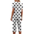 thumbnail image 5 of Womens Summer Pajamas Set Casual Short Sleeve V Neck Tops and Capri Pants with Pockets Sleepwear Pjs Loungewear, 5 of 8