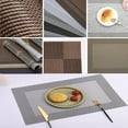 thumbnail image 5 of Set of 6 Woven PVC Placemats Rectangle Dining Table Place Settings Mats 45x30cm (Silver), 5 of 5