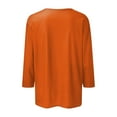 thumbnail image 5 of DENGDENG Ladies Three Quarter Sleeve Tops Casual Summer Button Down Shirt Solid Elbow Cardigan Shirts Three Quarter Length Petite T Shirts Loose Fit Tunic Tops Orange M, 5 of 5