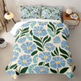 thumbnail image 2 of jejeloiu Mid-Century Floral Twin Quilt Set For Girls,Minimal Pattern Twin Coverlet Set,Blue Cream Green,2 Pieces, 2 of 7