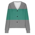thumbnail image 5 of GuangCheng Womens Cardigans Button Down Color Blocked V-Neck Casual Warm Long Sleeve Coats Jackets, 5 of 5