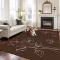 thumbnail image 2 of 6'x9' Area Rugs, Brown Flowers Indoor Outdoor Area Rug for Living Room Bedroom, Pastoral Abstract Floral Minimalist Art Washable Bathroom Rugs Kitchen Floor Carpet Mats Home Decor Aesthetic, 2 of 8