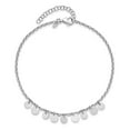 thumbnail image 4 of Diamond2Deal 925 Sterling Silver Rhodium-plated with 1.5" ext. Chain Anklet for Women 10.5", 4 of 8